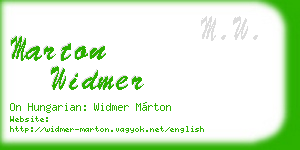 marton widmer business card